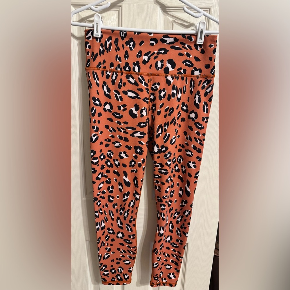 Fabletics Leopard Print Ankle Pants - Orange and Black